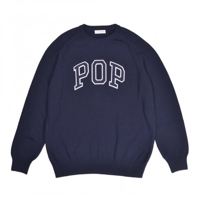 POP TRADING COMPANY " ARCH KNITTED CREWNECK NAVY