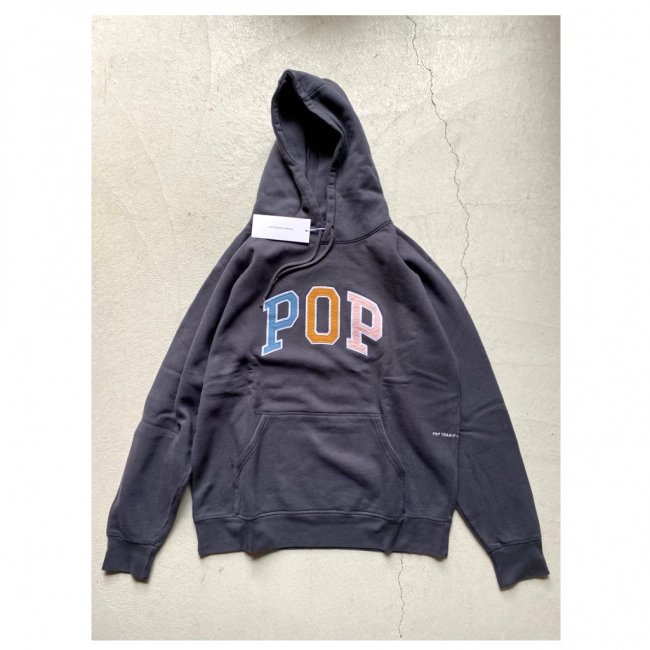 POP TRADING COMPANY " ARCH HOODED SWEAT " ANTHRACITE