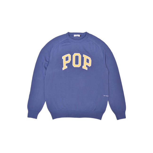 POP TRADING COMPANY " ARCH KNITTED CREWNECK IN COASTAL FJORD " 