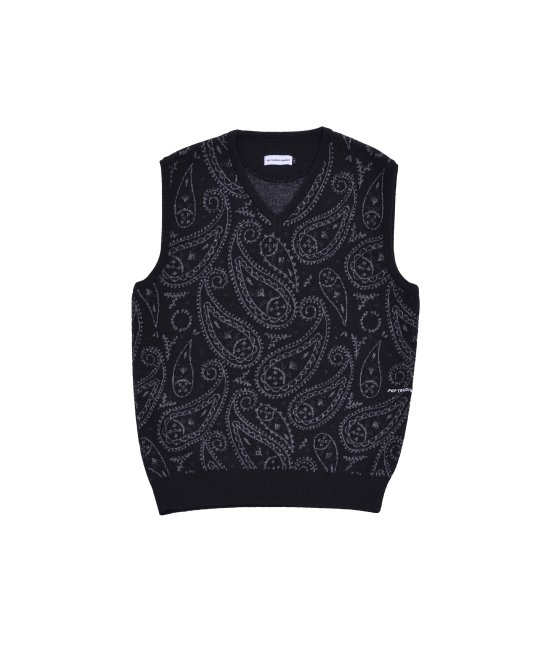 POP TRADING COMPANY " PAISLEY KNITTED SPENCER IN ANTHRACITE " 