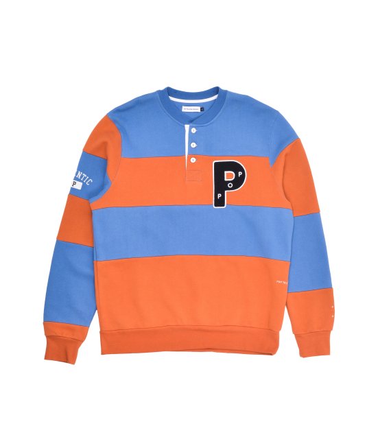 POP TRADING COMPANY " STRIPED RUGBY HENLEY SWEAT IN LIMOGES " 