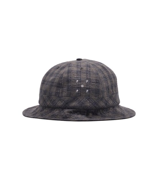 POP TRADING COMPANY " CHECKED BELL HAT IN GREY/NAVY "