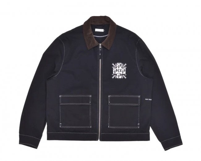 POP TRADING COMPANY " FULLZIP JACKET " BLACK