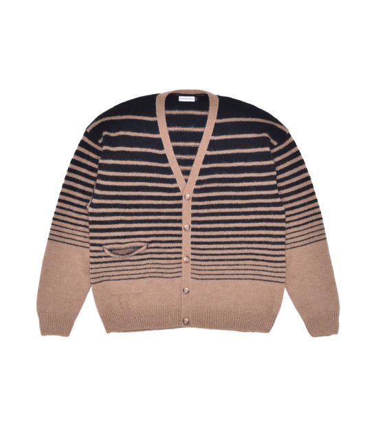 POP TRADING COMPANY " KNITTED CARDIGAN " SESAME/ BLACK 