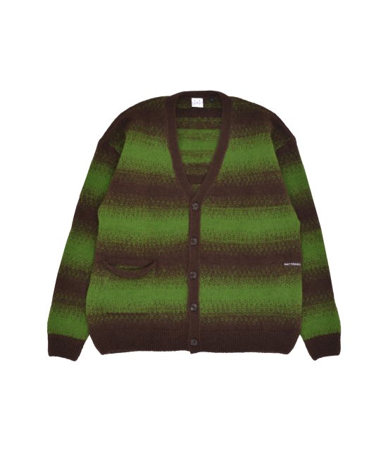POP TRADING COMPANY " STRIPED KNITTED CARDIGAN " IN DELICIOSO / FOLIAGE
