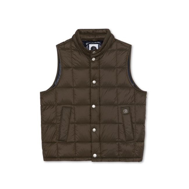 POLAR " LIGHT WEIGHT PUFFER VEST " BROWN