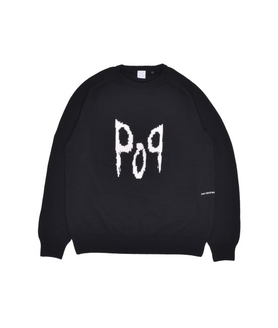 POP TRADING COMPANY " CORN KNITTED CREWNECK IN BLACK "