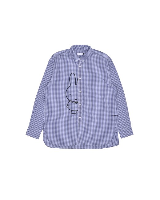 POP TRADING COMPANY " MIFFY GINGHAM BD SHIRT IN BLUE "