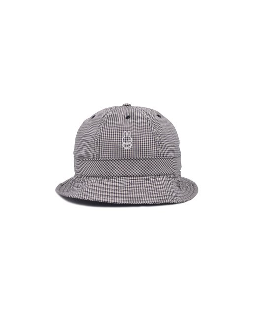 POP TRADING COMPANY " MIFFY GINGHAM BELL HAT IN BLACK/ WHITE "