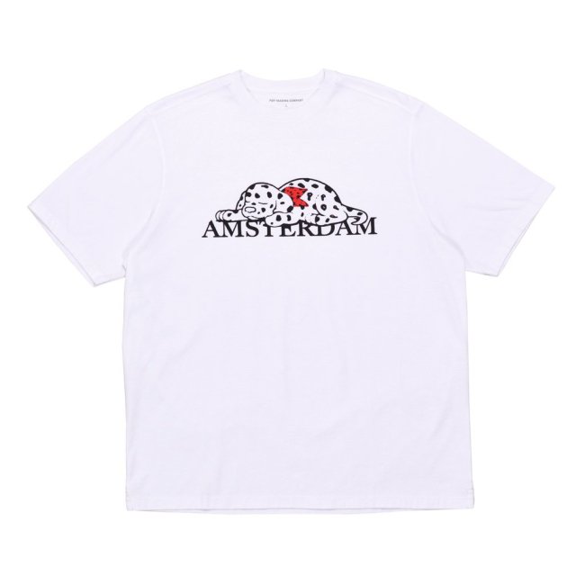 POP TRADING COMPANY " PUP AMSTERDAM T-SHIRT IN WHITE "