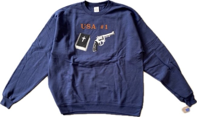 DEAR " EARLY BLIND AND VIDEO DAYS USA # 1 CREWNECK " NAVY
