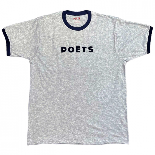 POETS " BASE RINGER TEE " HEATHER GREY