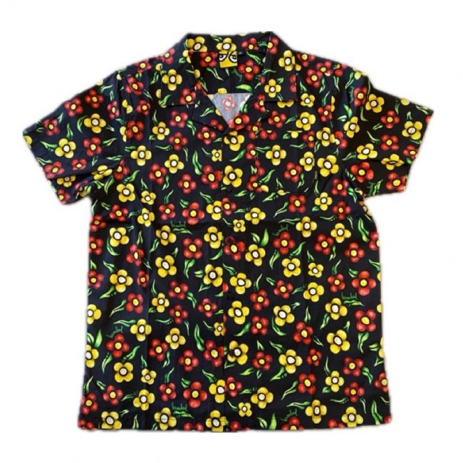 KROOKED " ALOHA FLOWER SHIRT " BLACK MULTI