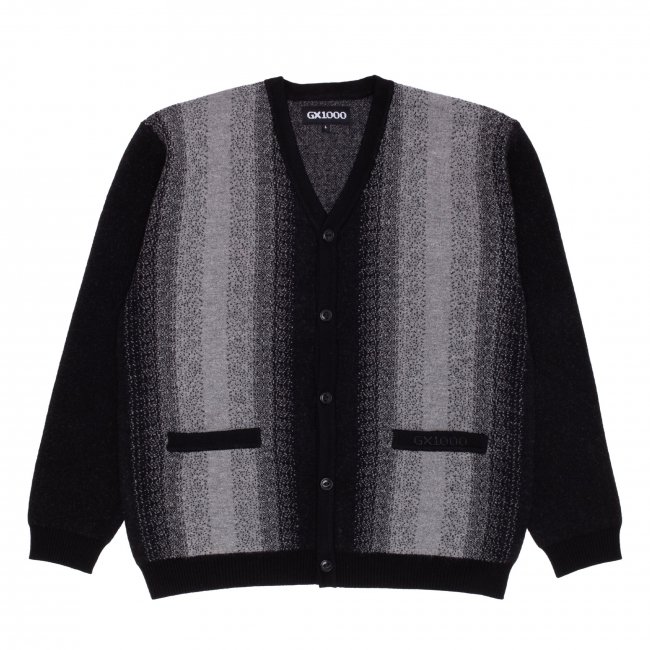 GX1000 " GRADIENT BUTTON UP CARDIGAN " BLACK