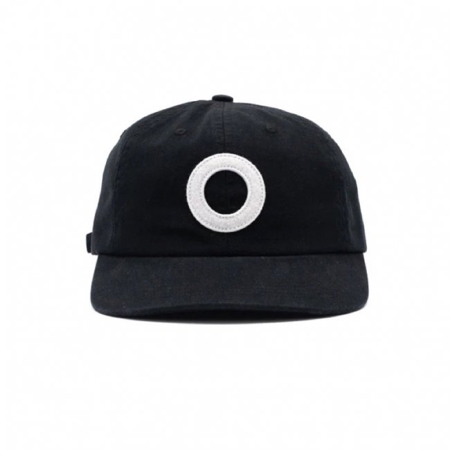 POP TRADING COMPANY " O SIXPANEL HAT IN BLACK " 