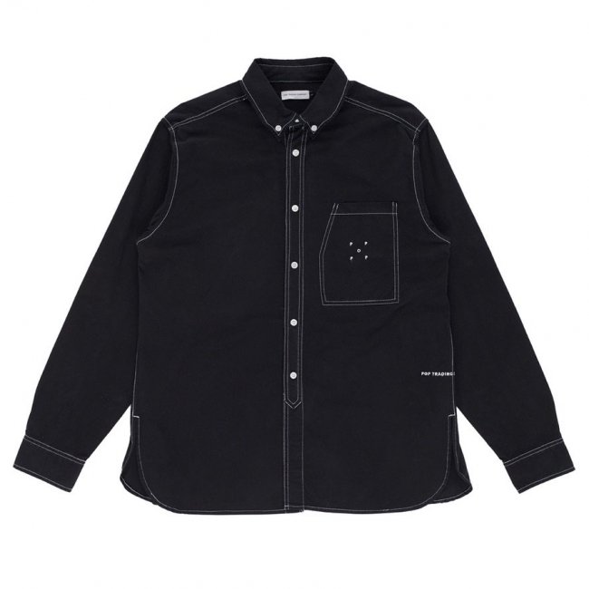 POP TRADING COMPANY " BD SHIRT IN BLACK "