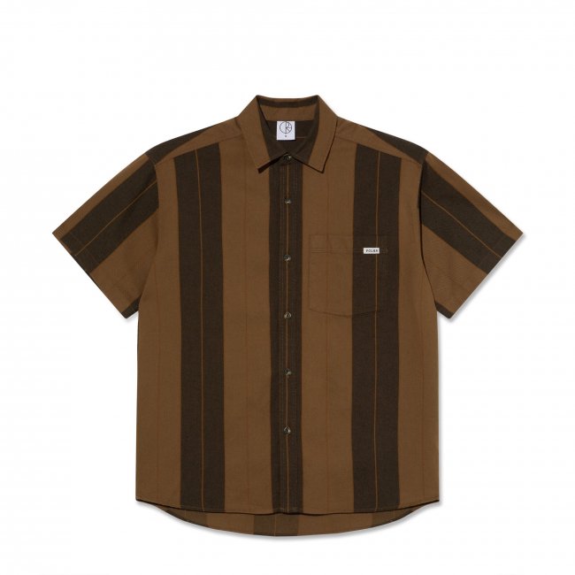 POLAR " MITCHELL SHIRT " BROWN BLACK STRIPE