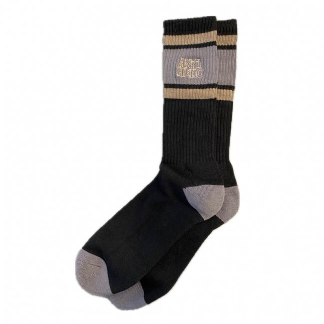 ANTIHERO " BLACKHERO OUTLINE SOCKS " BLACK/ CHARCOAL