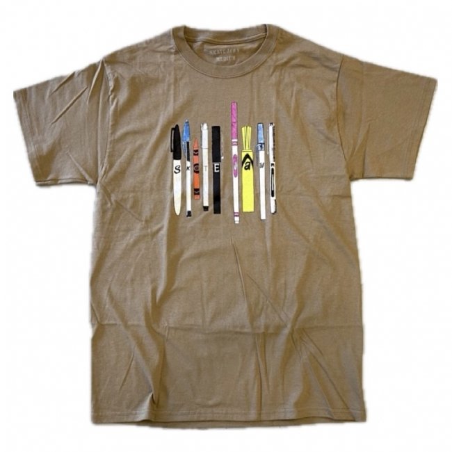 SKATEJAWN " MARKERS TEE " BROWN