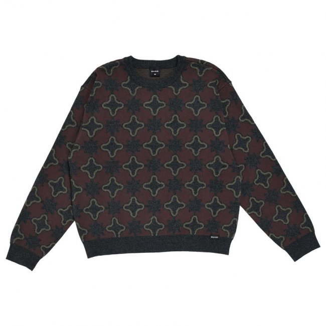 QUASI " LINKAGE JACQUARD KNIT SWEATER " UMBER