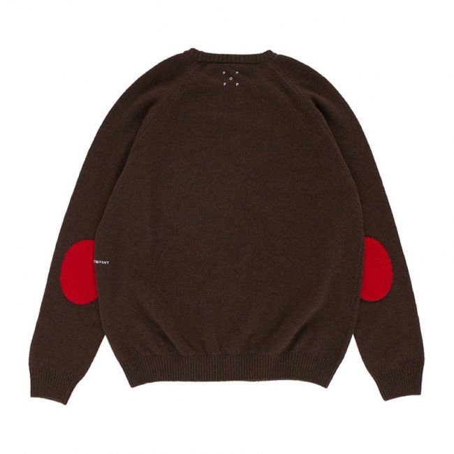 POP TRADING COMPANY " ELBOW KNITTED CREWNECK IN DELICIOSO/ GOJI BERRY "