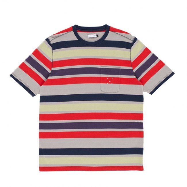 POP TRADING COMPANY " STRIPED POCKET T-SHIRT IN MULTICOLOUR " 