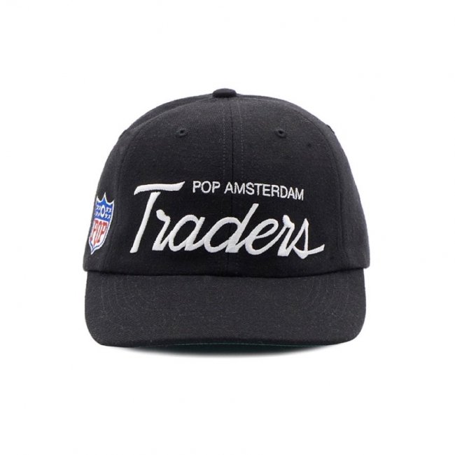 POP TRADING COMPANY " TRADERS SIXPANEL HAT IN BLACK "