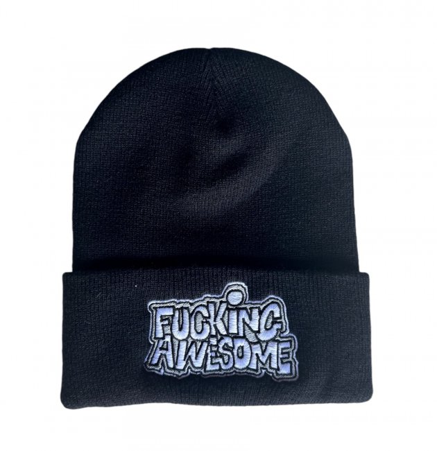 FUCKING AWESOME " PBS LOGO CUFF BEANIE " BLACK