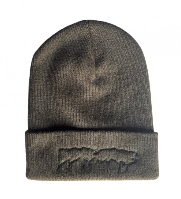 FUCKING AWESOME " DRIP EMBROIDERED BEANIE " OLIVE