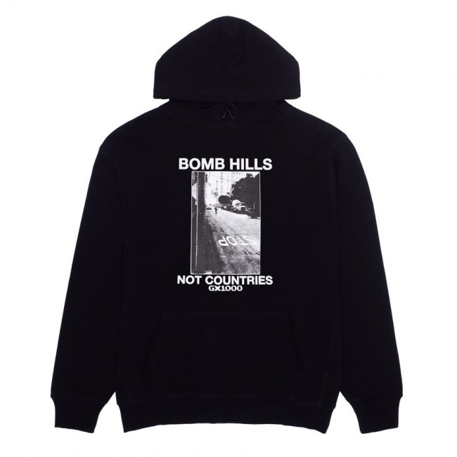 GX1000 " BOMB HILLS SK8 FIT HOODIE " BLACK