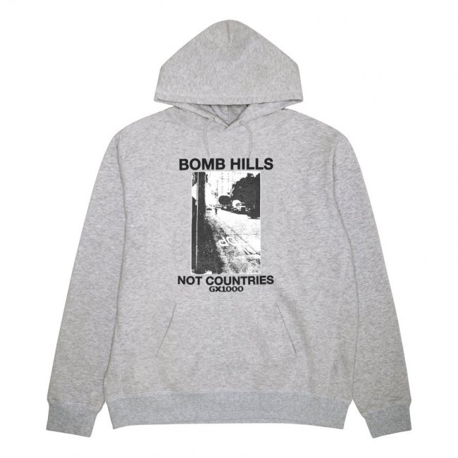 GX1000 " BOMB HILLS SK8 FIT HOODIE " HEATHER GREY