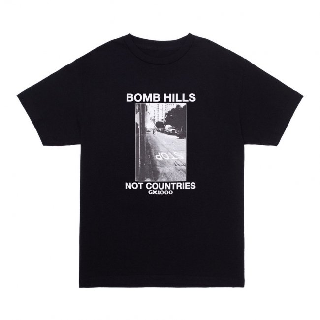 GX1000 " BOMB HILLS NOT COUNTRIES TEE " BLACK