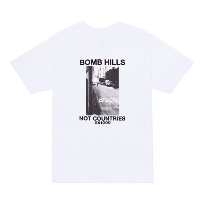 GX1000 " BOMB HILLS NOT COUNTRIES TEE " WHITE