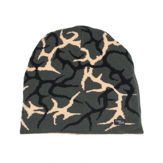 TIMESCAN " SYNAPSE REVERSIBLE BEANIE " DARK GREY / SAND