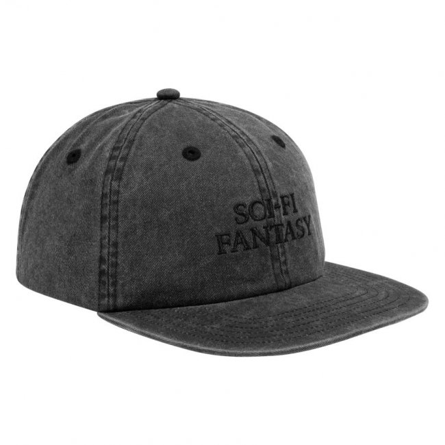 SCI-FI FANTASY " WASHED LOGO HAT " BLACK