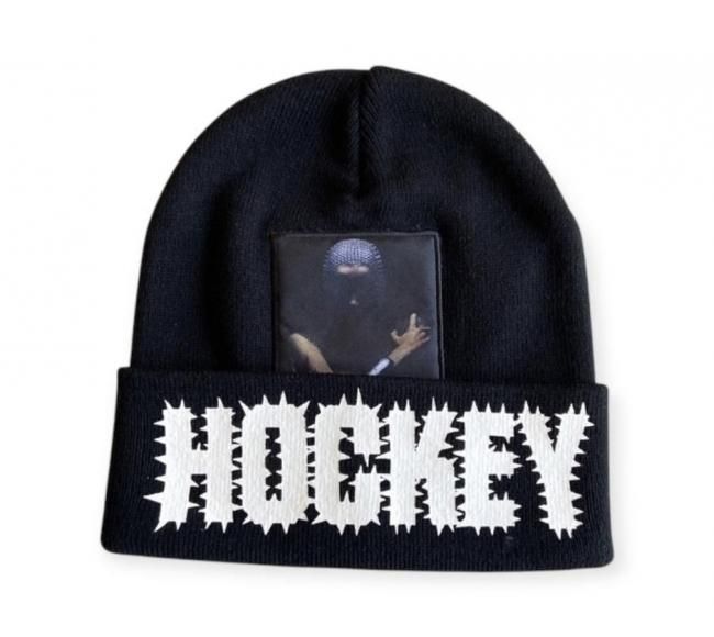 HOCKEY " BACK CRACK BEANIE " BLACK