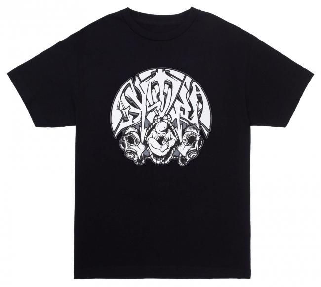 GX1000 " DYSTOPIA GAS MASK TEE " BLACK