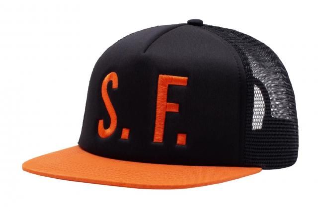 GX1000 " SF TRUCKER HAT " BLACK / ORANGE