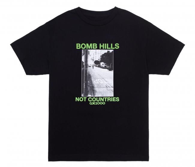 GX1000 " BOMB HILLS NOT COUNTRIES TEE " BLACK
