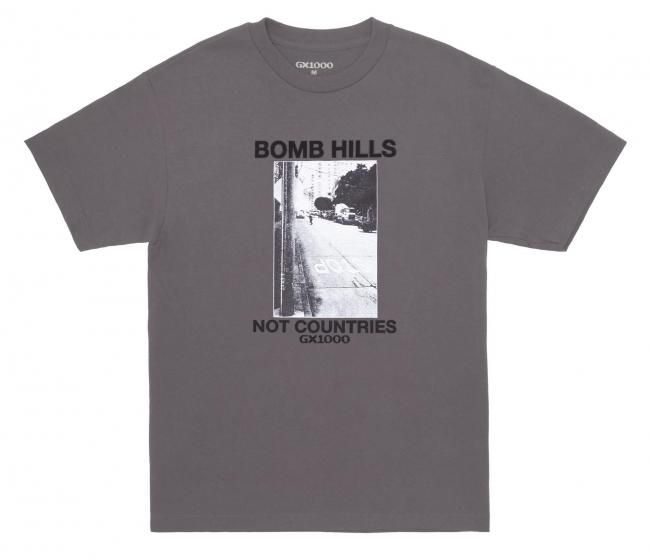 GX1000 " BOMB HILLS NOT COUNTRIES TEE " CHARCOAL
