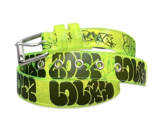LOLA'S "BLUEBOYZ  LOLA'S THROW UP PVC BELT " SAFETY GREEN
