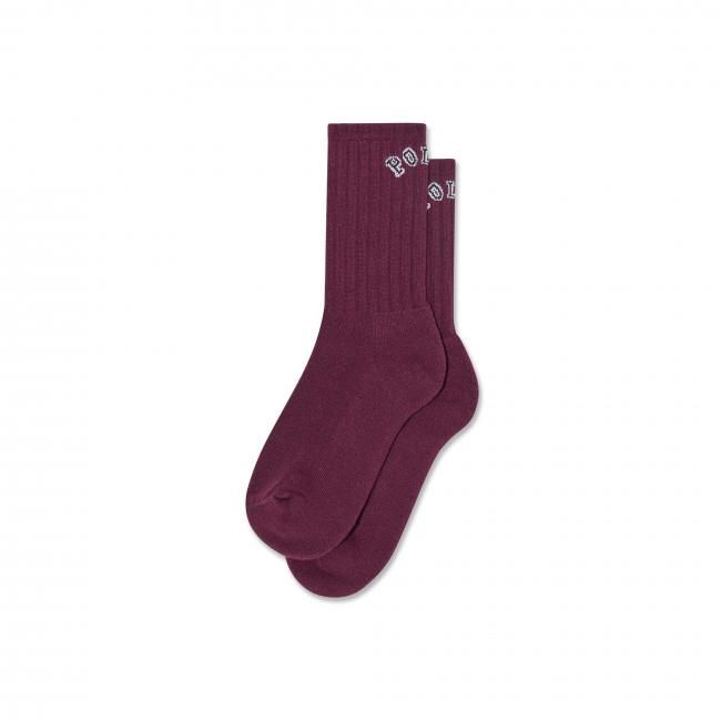 POLAR "COLLEGE LOGO SOCKS " WINE