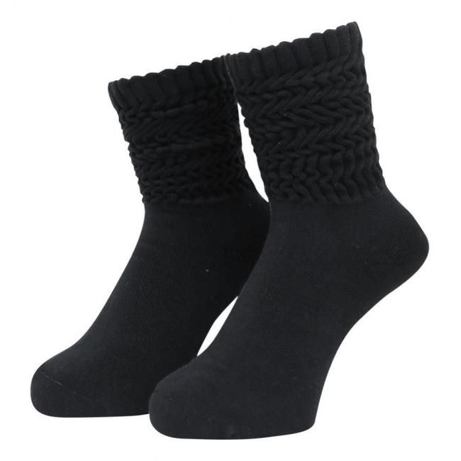 WHIMSY " LOOSE GAUGE RIB SOCKS " BLACK