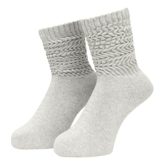 WHIMSY " LOOSE GAUGE RIB SOCKS "  GREY