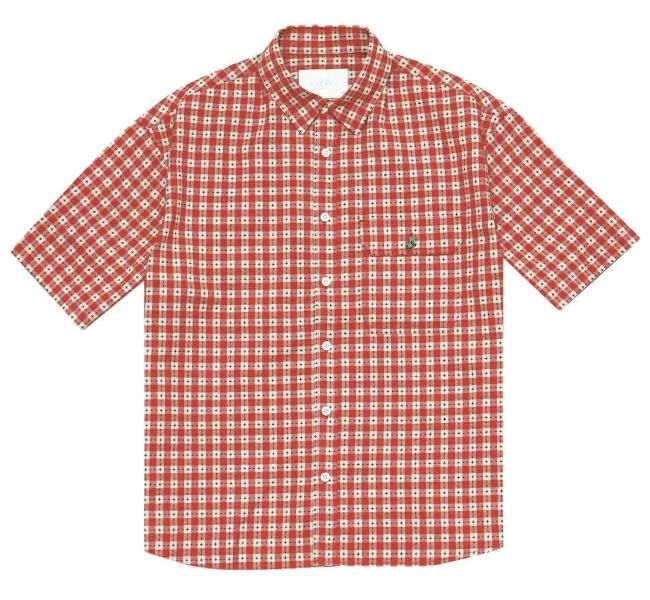 WHIMSY " STITCHED GINGHAM S/S SHIRT " RED