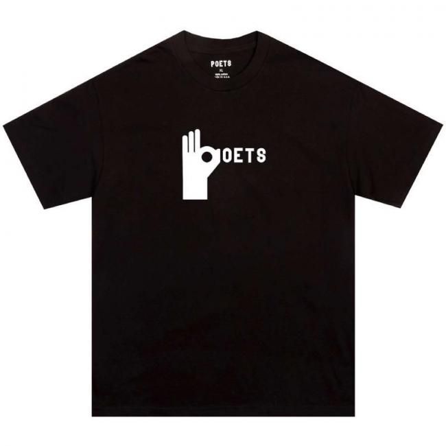POETS "OH LALA SCREENED T SHIRT" BLACK