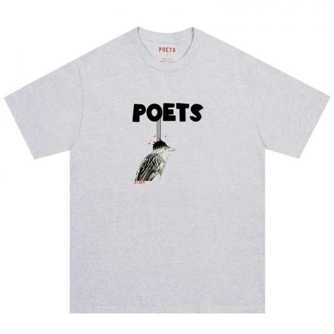 POETS "CUCKOO T SHIRT" HEATHER GREY