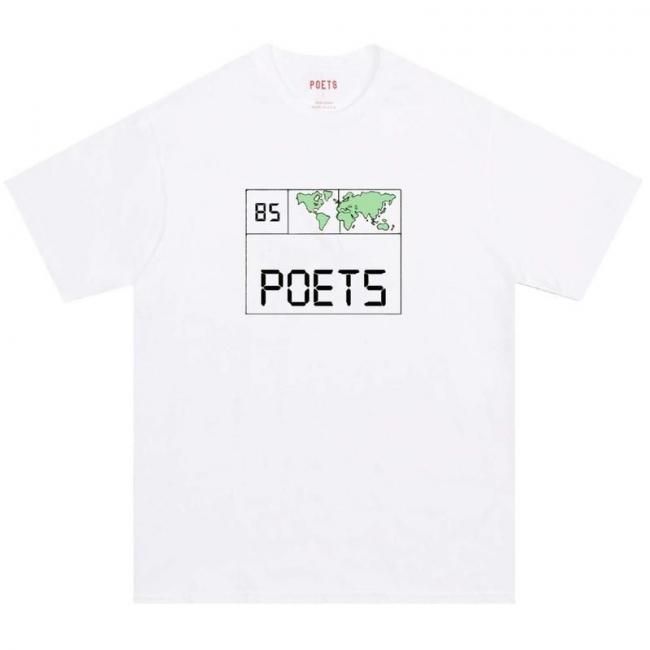 POETS  "WORLD CLOCK T SHIRT"  WHITE