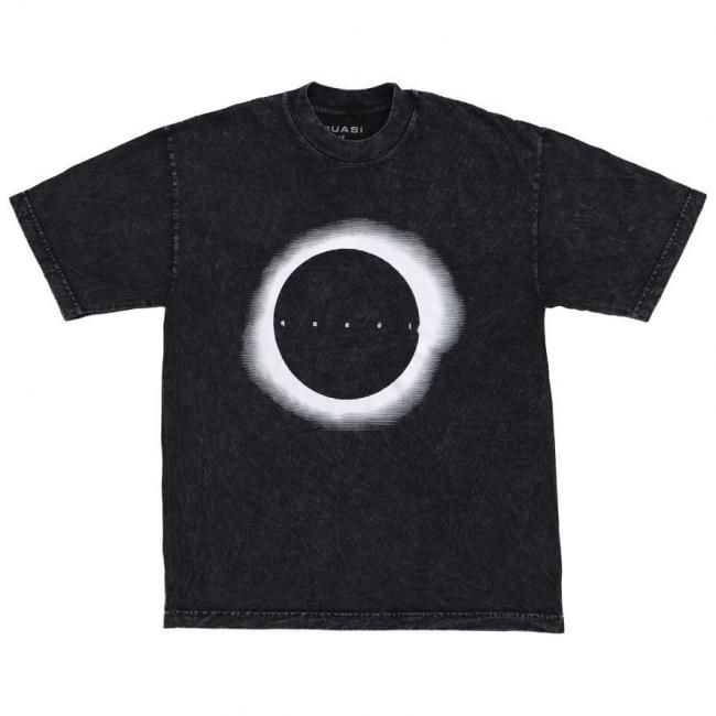 QUASI " CLIPSED GARMENT DYED & MINERAL WASHED TEE " CARBON BLACK