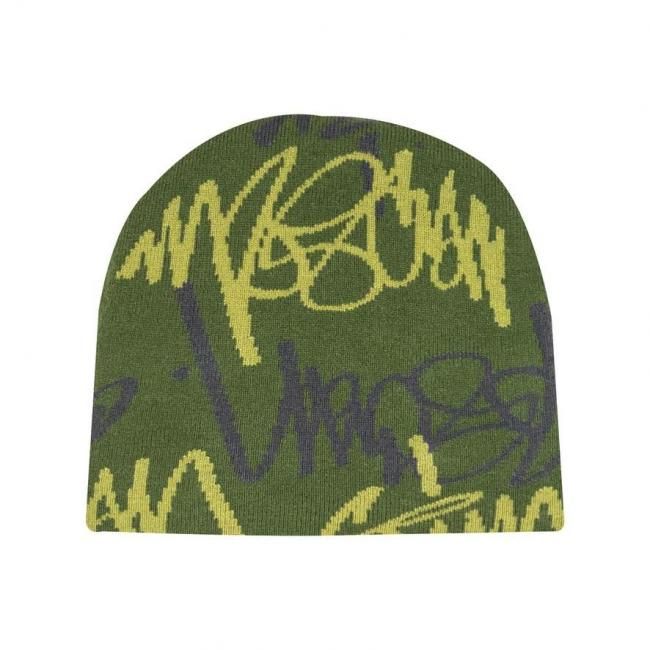 TIMESCAN " SCRIPT CAMO REVERSIBLE BEANIE " CONCRETE/ WOODLAND